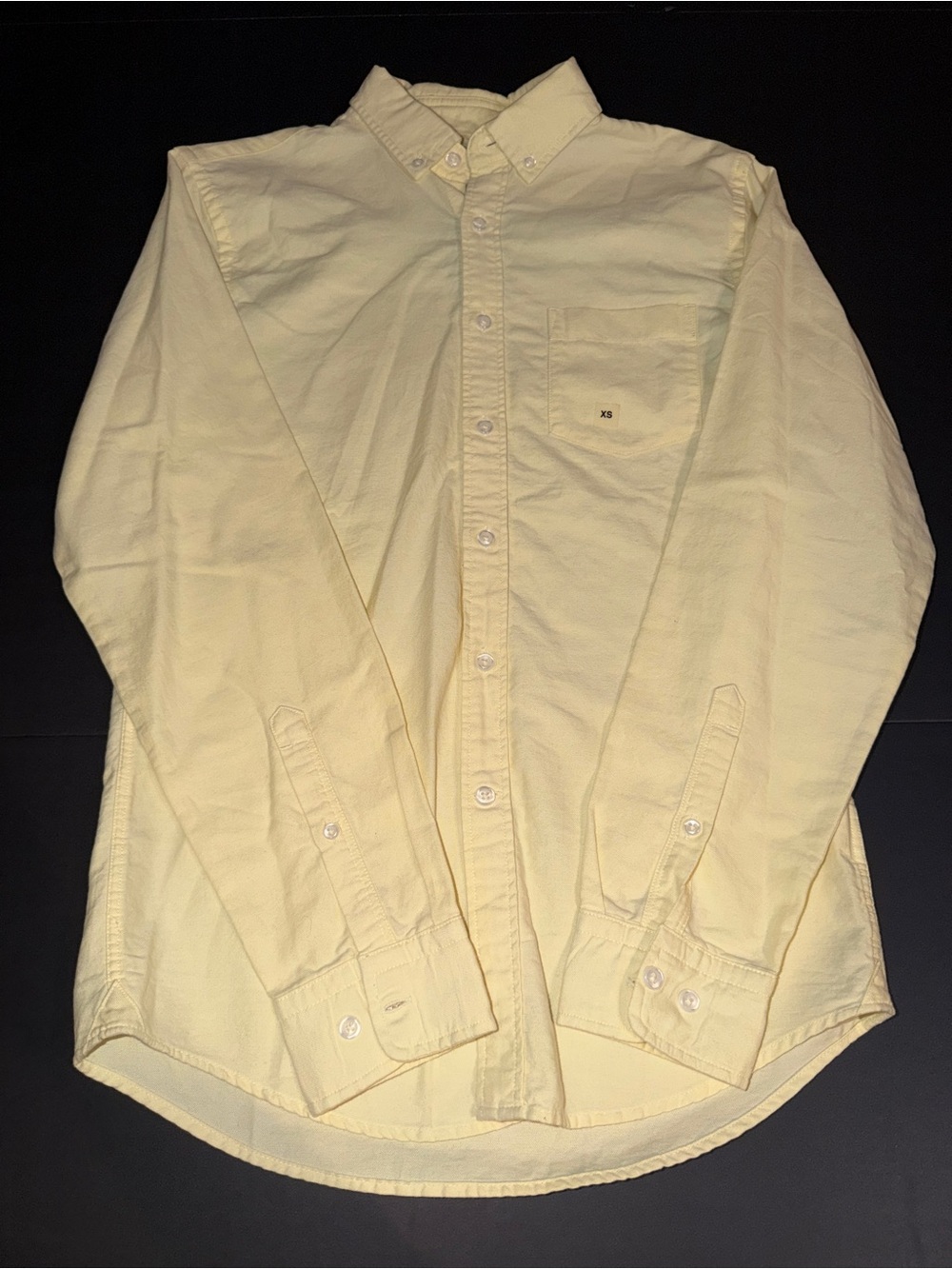 Express Men's Light Yellow Button-Down Oxford Shirt